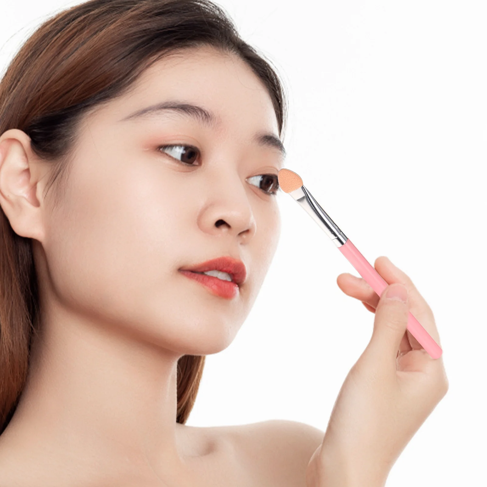 

Eyeshadow Brush Pink Makeup Brushes Sponge Tip Powder Applicator Women Ergonomic Handle Soft Comfortable Safe Beginner