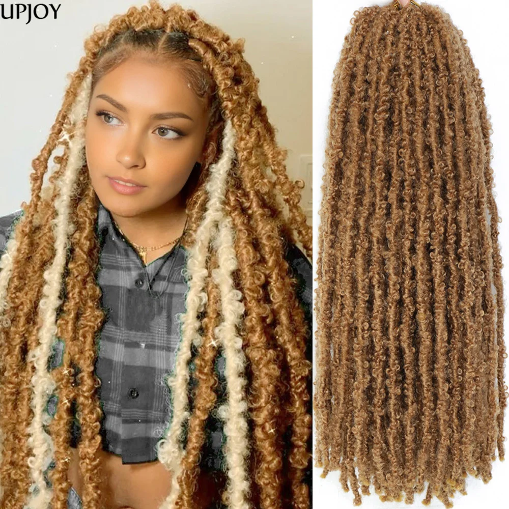 UPJOY Butterfly Locs Crochet Hair Braids Pre Looped Messy Locs Crochet Hair Natural Distressed Locs Crochet Hair for Women & Kid