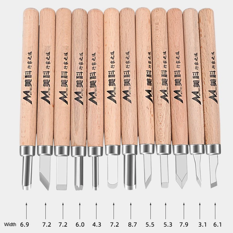 3-12 PCS Wood Carving Knife Set for Lumber Seal Paper Art Playthings Crafts Carving Chisel Woodworking DIY Tool Hand Tools