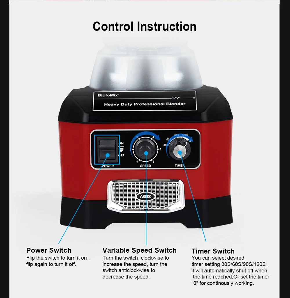 【 7 년 보증】 bpa 프리 헤비 듀티 2200W 전문 상업용 바 블렌더, 푸드 믹서, 주서, 얼음 분쇄기, 스무디 메이커