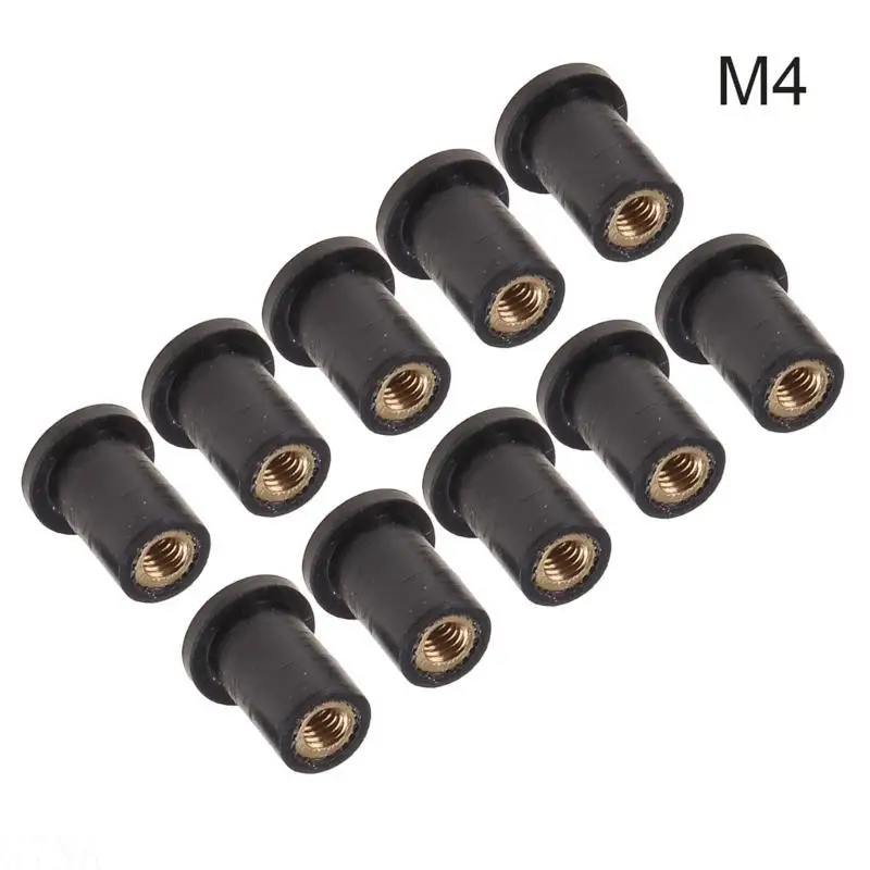 G7NA 10Pcs Motorcycle Rubber Well Nut Portable for Sun Blind Windscreen Fastener Fairing Fasteners Screws