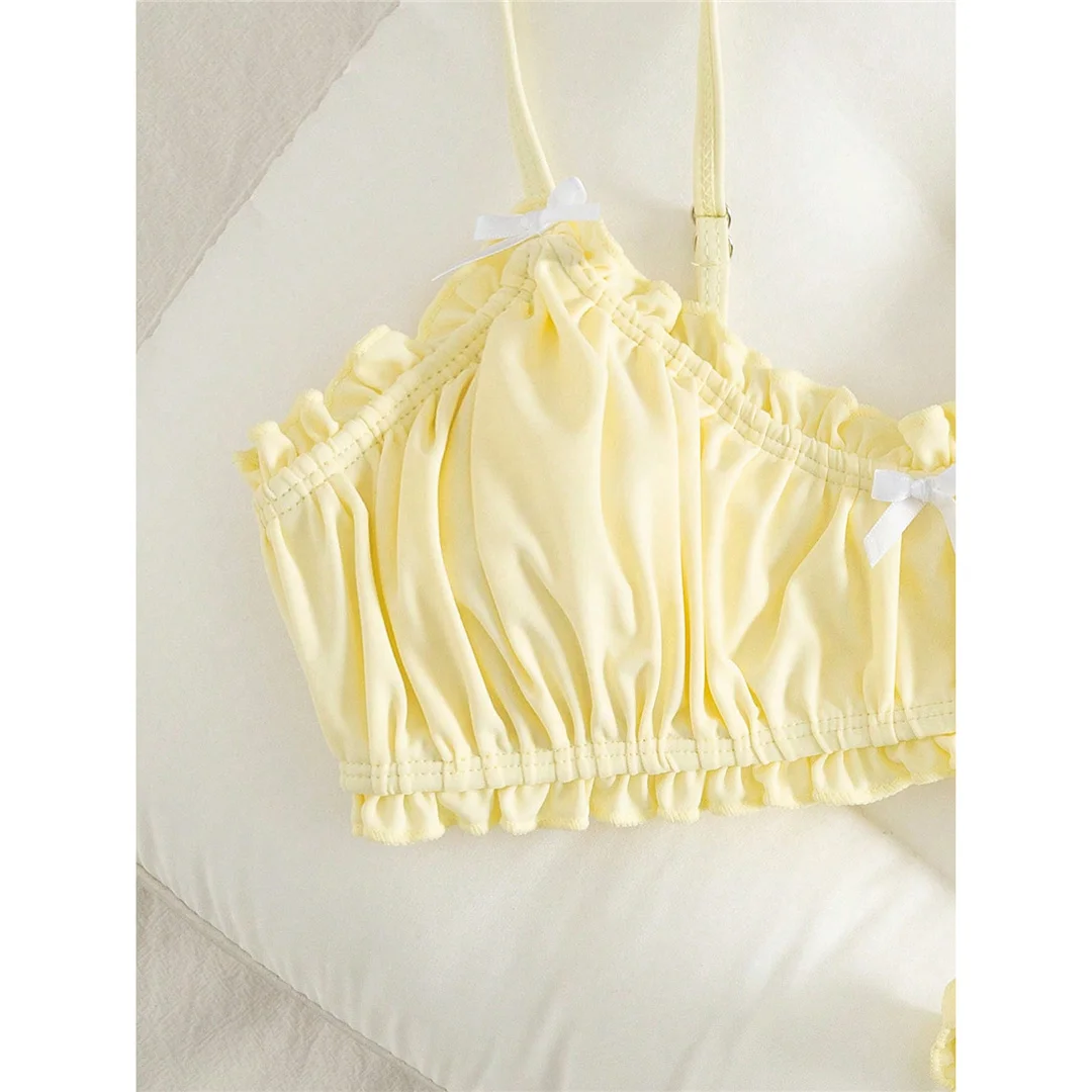 S - XL, geraffter Bikini mit hohem Beinausschnitt, Damen-Badebekleidung, zweiteiliges Bikini-Set, gepolsterter Badeanzug, Badebekleidung, Modell V7737. – Detail 9