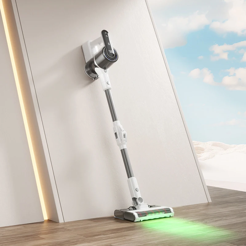 Cordless Handheld Vacuum Cleaner 15000Pa Powerful Suction Cordless Rechargeable Upright Vacuum Cleaner Green Light Indicator
