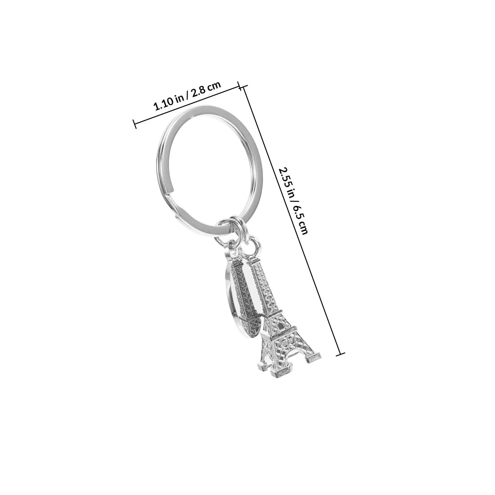 6Pcs Eiffel Tower Keychain -Themed Miniature Keychain Bag Dangle Purse Charm Handbag Ornament French Decoration