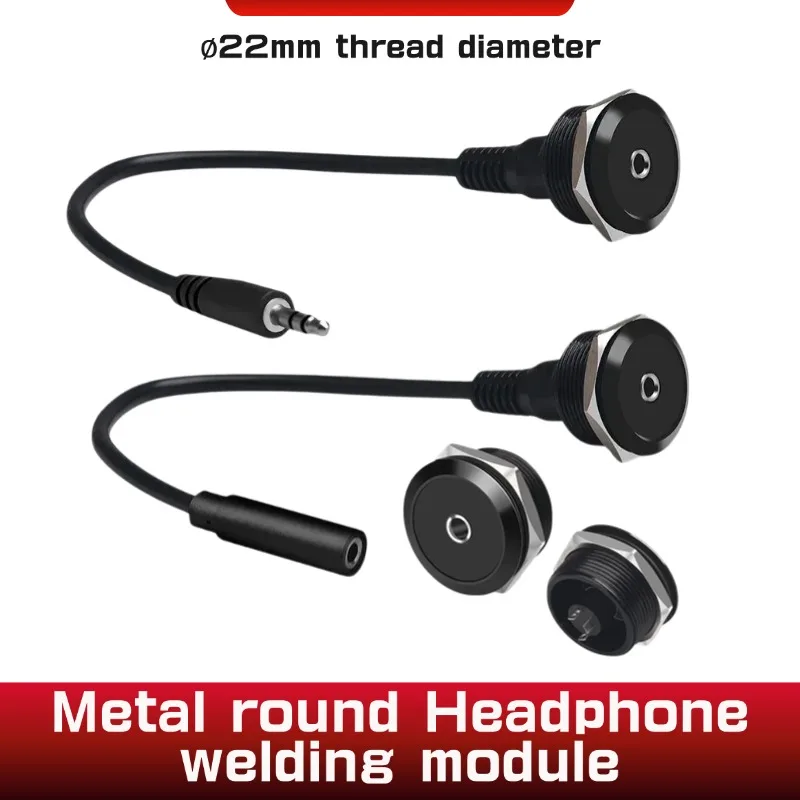Metal Circular 3.5-Inch Audio Socket Dual-Audio Headphone Accessory, Solder-Free C-Type 3.5-Inch Headphone Soldering Module