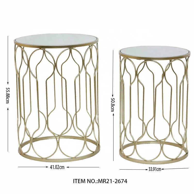 Luxury Mirror Coffee Table Set Living Room Furniture Mirror Gold Coffee Table