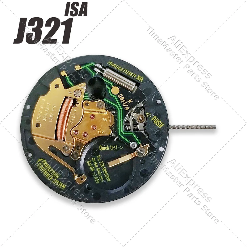 ISA J321/103 movimiento de cuarzo 3 manecillas fecha piezas de reloj reparación accesorios reemplazo
