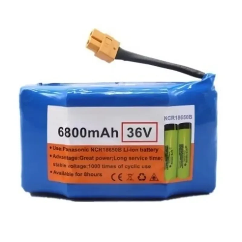 10S2P 36V 6800mAh 18650 Battery Pack for Hoverboard Self-Balancing Scooter Drift Trike High Power Li-ion Rechargeable Battery