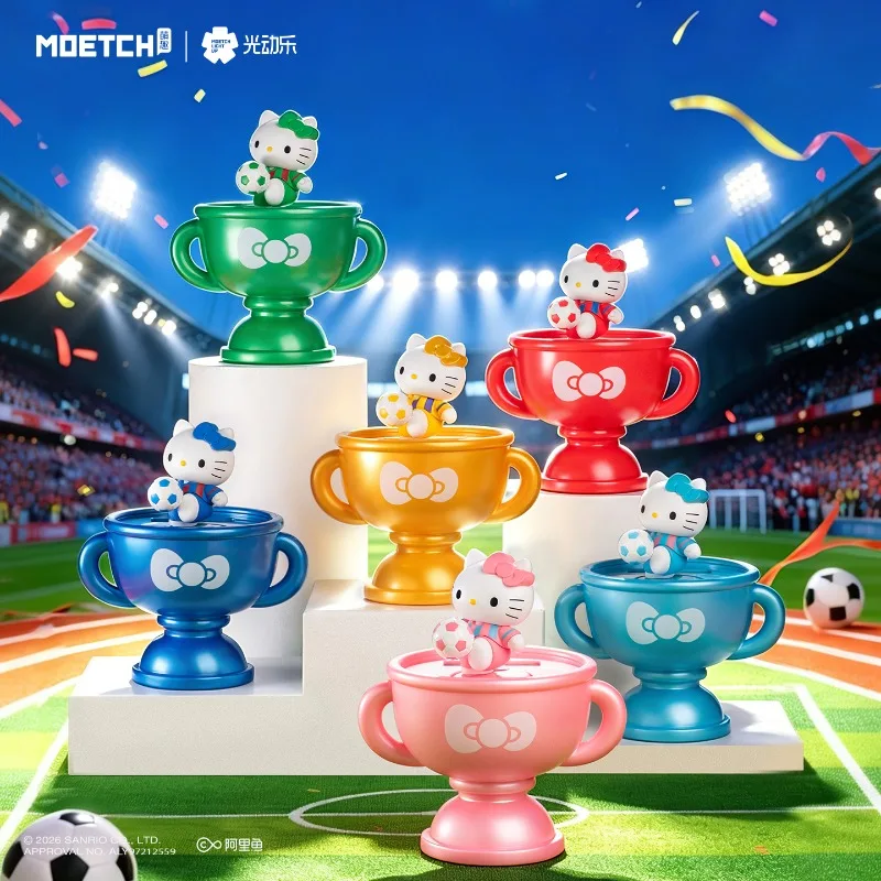 Moetch Hello Kitty Football Series Blind Box Toys Light-Up Solar Energy Anime Figure Doll Model Gifts Toys Collect Ornaments view 2