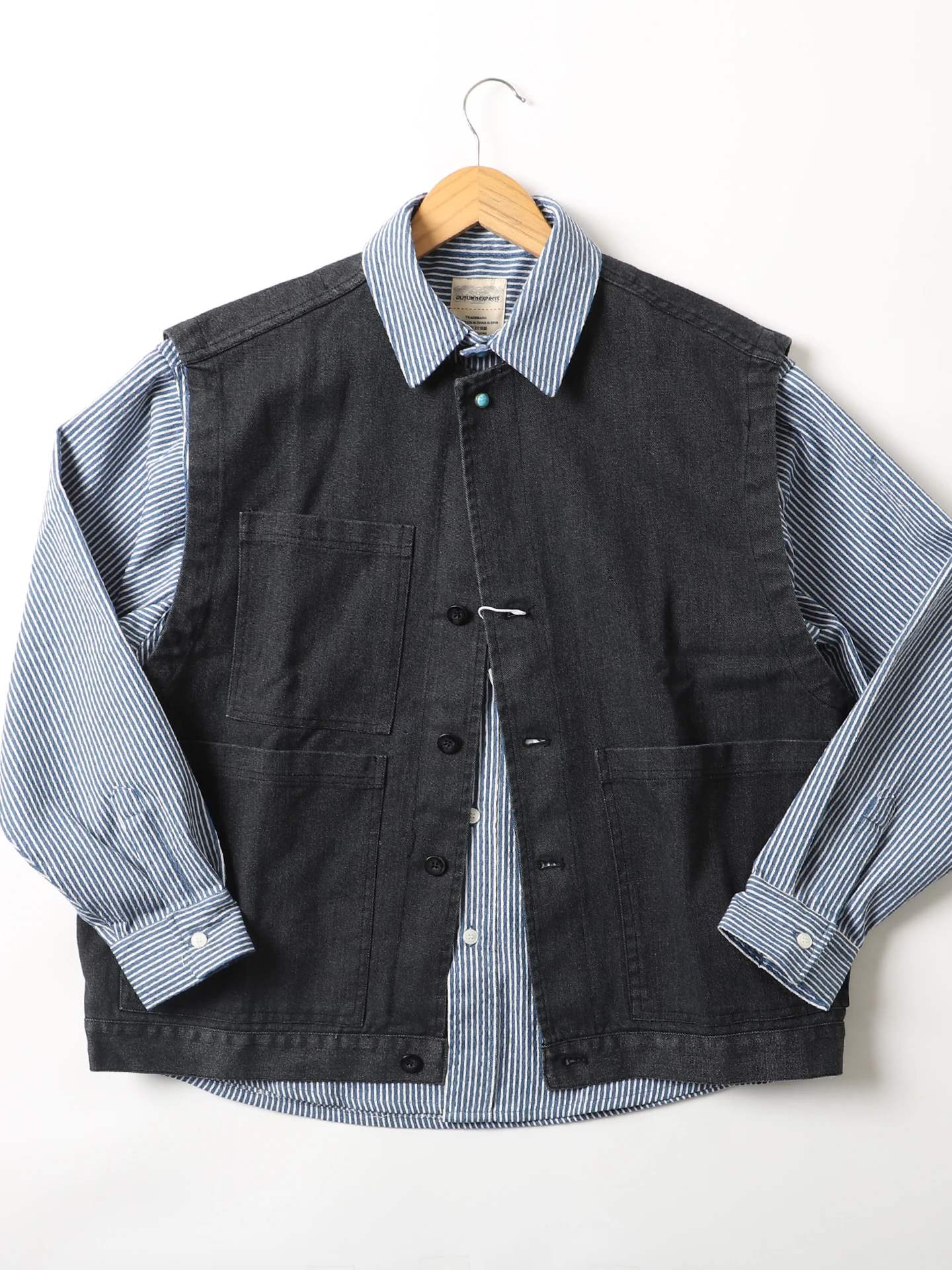 

Casual ex Loose Fit Cotton Canvas Vest Layering Jaet Youth Faion Autumn Season Japanese Retro Sle Single Button Clo...