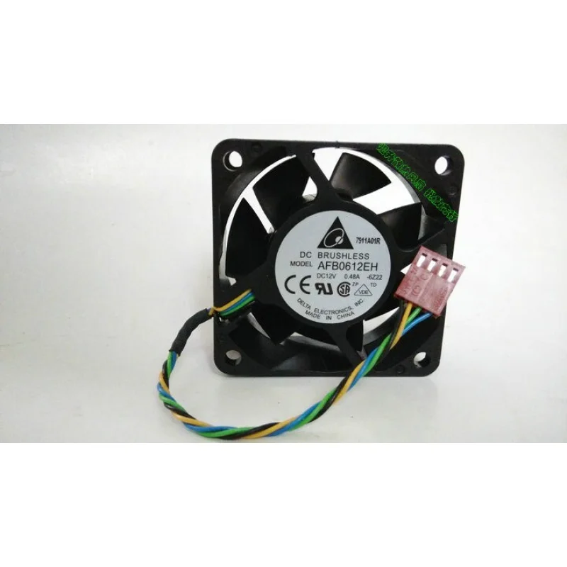 H 1 PCS  FOR    DELTA Fan AFB0612EH-6Z22 DC12V 0.48A 60*60*25MM 4-pin server  cooling fan
