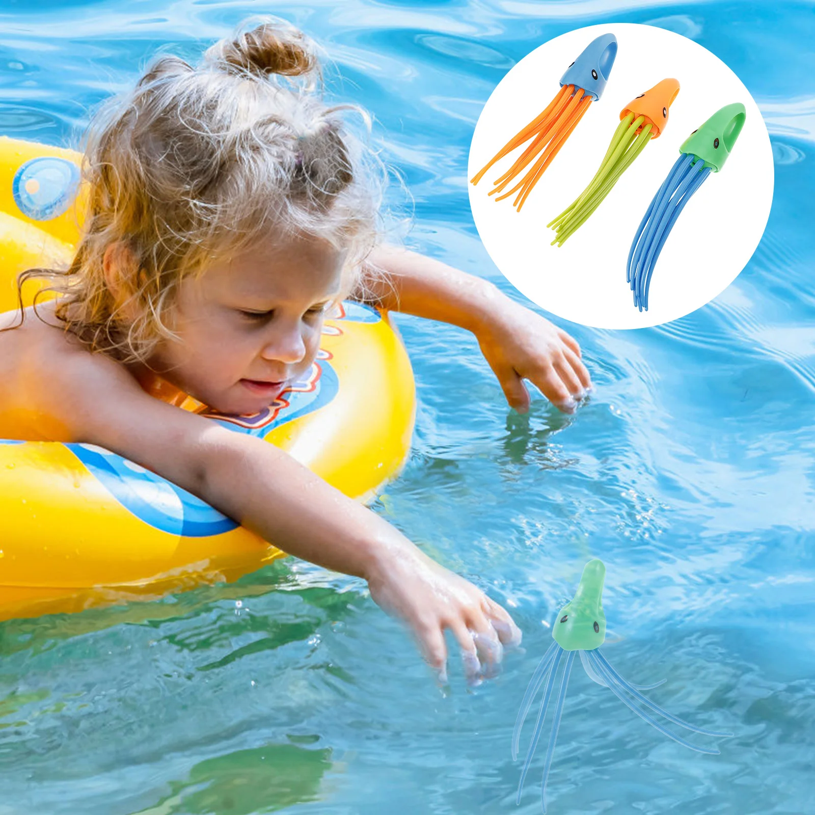 

3 Pcs Diving Jellyfish Toy Swimming Pool Lovely Dive Toys for Kids Cute Summer Cartoon