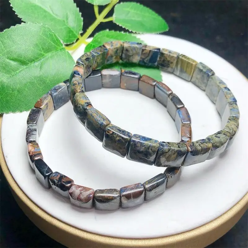 9-10MM Natural Peter Stone Bangle Handmade Fortune Energy Gemstone Mineral Woman Amulet Jewelry Gift 1PCS