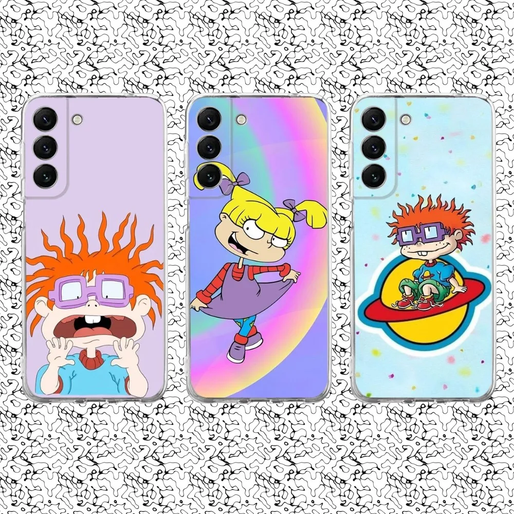 

Funny Cartoon R-Rugrats Phone Case Silicone For Samsung S30,S23,21,22,20 Ultra,S20 FE lite,S10,9,PIus Note20ultra Cover Clear