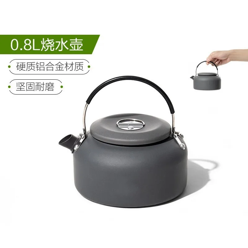 0.8L Aluminum Alloy Kettle With Anti-heat Handle For Home Camping And Travel,Single-layer Cookware,Portable Teapot/Coffee Pot