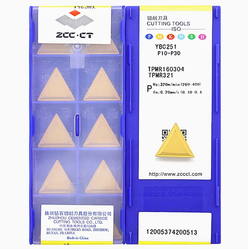 

TPMR160304 YBC251/TPMR160304 YBC252/TPMR160304 YBM251/TPMR160304 YBC351 ZCC.CT CNC blade carbide inserts milling tools 10pcs/box