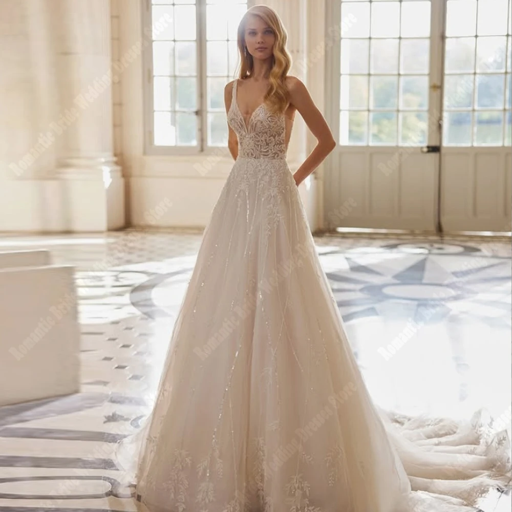 

2025 Sweetheart Collar Women Wedding Dresses Customized Sexy Sleeveless A-Line Bride Gowns Engagement Banquet Vestidos De Novias