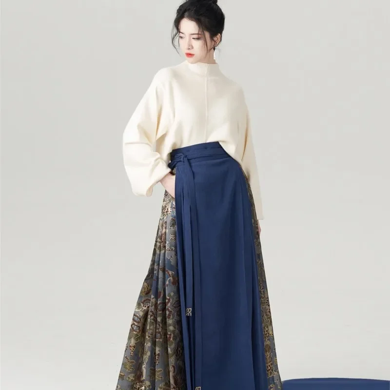 Winter Pre-sale 30 Days to Ship Original Ming Song Hanfu Dress Sweater Horse Face Dress Hanfu Costume