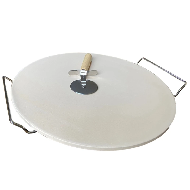 حجر بيتزا مستدير A82I، حجر خبز متين وآمن مقاس 13 بوصة للشواية حجر طهي مقاوم للصدمات الحرارية، للبيتزا والفطائر