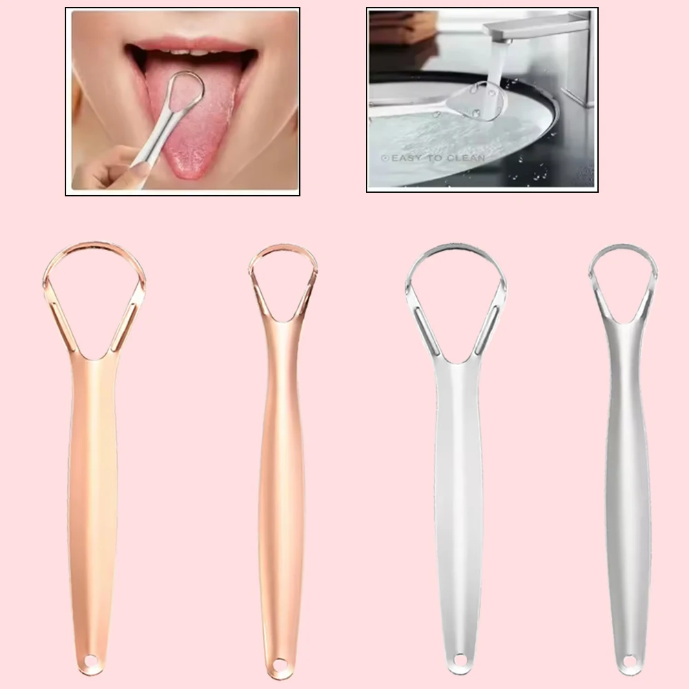 

Stainless Steel Tongue Scraper for Fresh Breath Dental Oral Hygiene Tool to Clean Coated Tongue & Improve Health