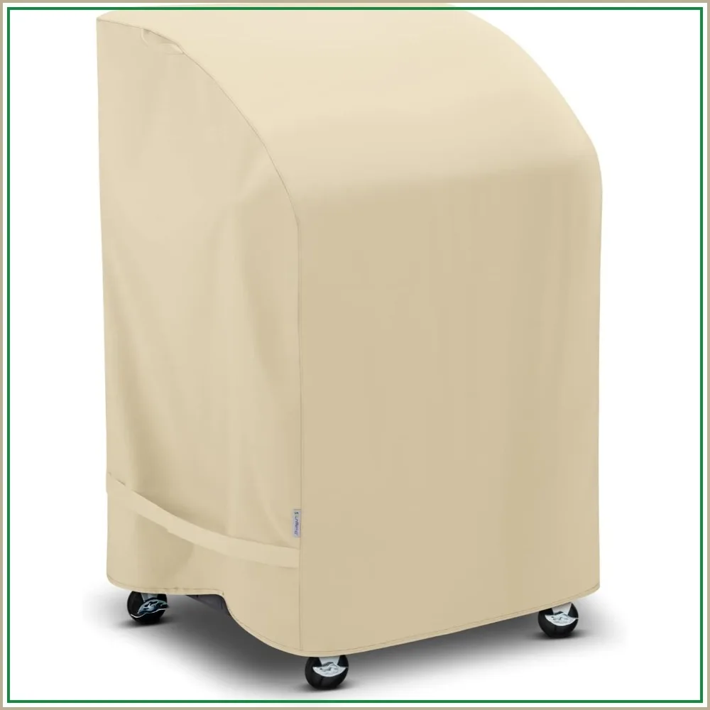 2 Burner Grill Cover 32 Inch, Outdoor Heavy Duty Waterproof Small Gas BBQ Cover, UV & Fade Resistant, Fits Grills with Collapsed Side Tables, Beige