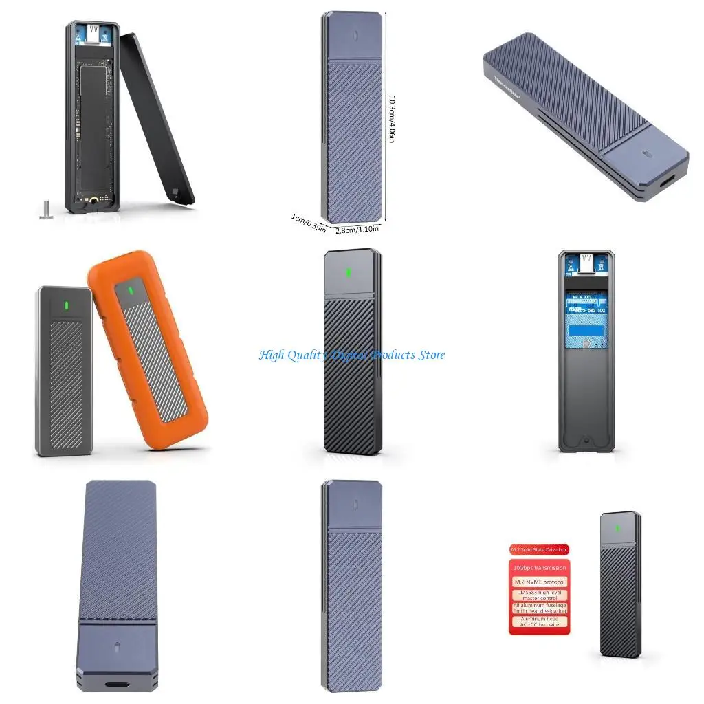 

U2JE M.2 NVME SSD Внешний корпус без инструмента USB 3.2 Type-C Адаптер, поддержка NGFF (на основе M.2 2280 2260 2242 2230