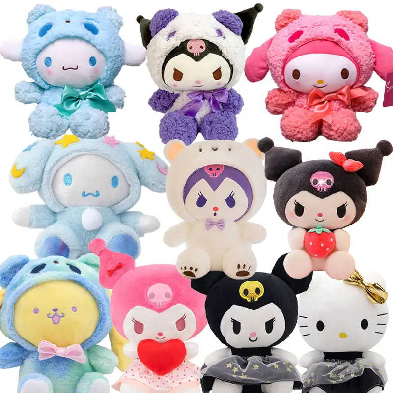 

20 Style Hot Anime Sanrio Toys Stuffed PP Cotton Plush Toys Kuromi Hellokitty My Melody Cartoon Pendant Doll Cute Winter Gifts