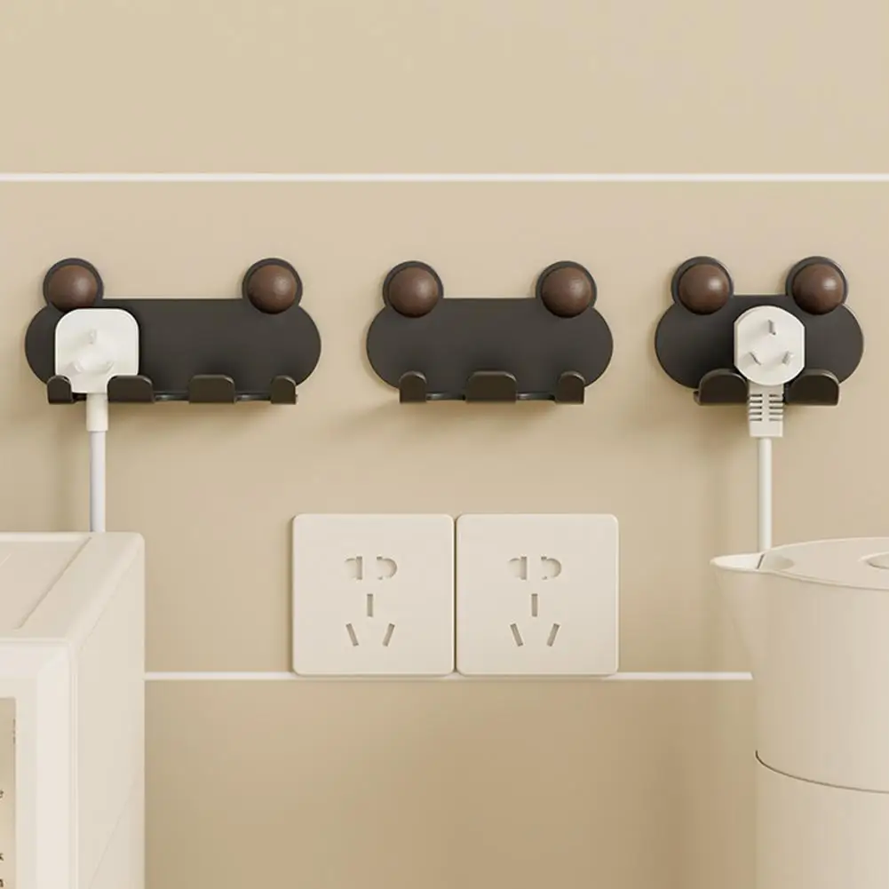 

Office Home Plugs Hook No Drill Adhesive Slots Plugs Holder Kitchen Appliances Charger Plugs Organizer Rack