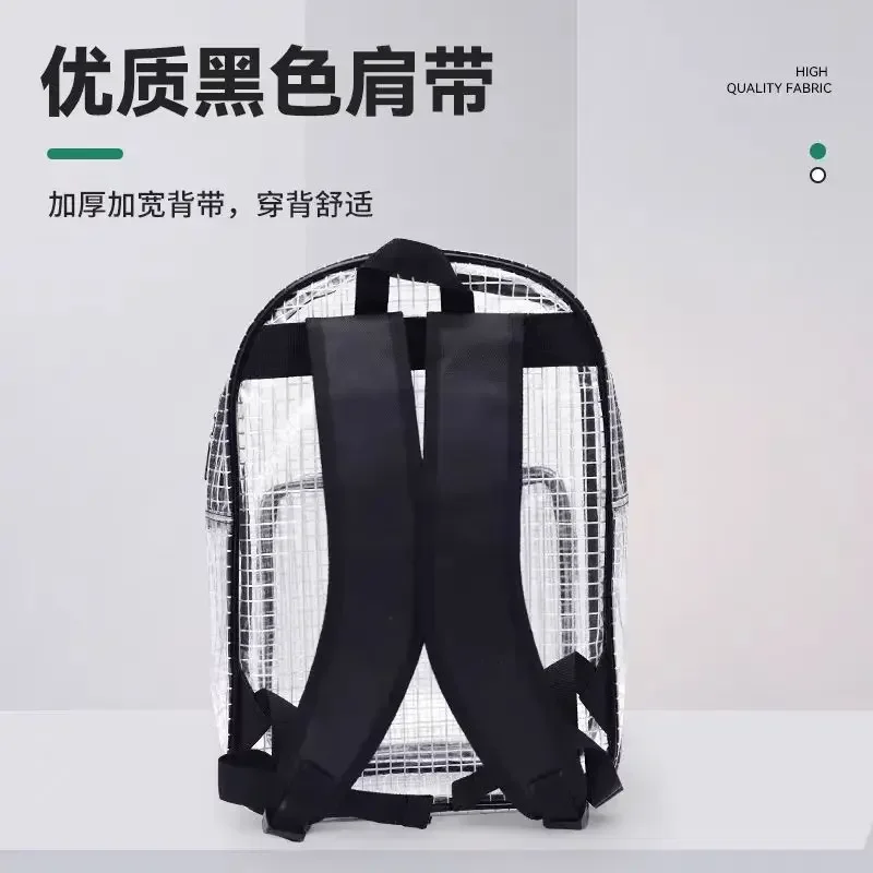 DurableDurable40 * 30 * 12 Anti-static PVC Mesh Transparent Backpack Dust-free Clean Computer Bag Black Double Zipper