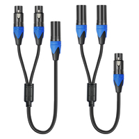 50cm XLR Splitter Cable 1 XLR Female to 2 XLR Male XLR Y Splitter Cable Microphone Splitter Cord for Amplifier Mixer