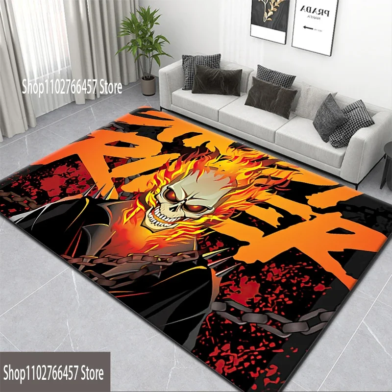 

Comic Skeleton Knight Ghost Rider carpet Living room,bedroom,kitchen,bathroom,foot mat,hotel music room living room rug EP