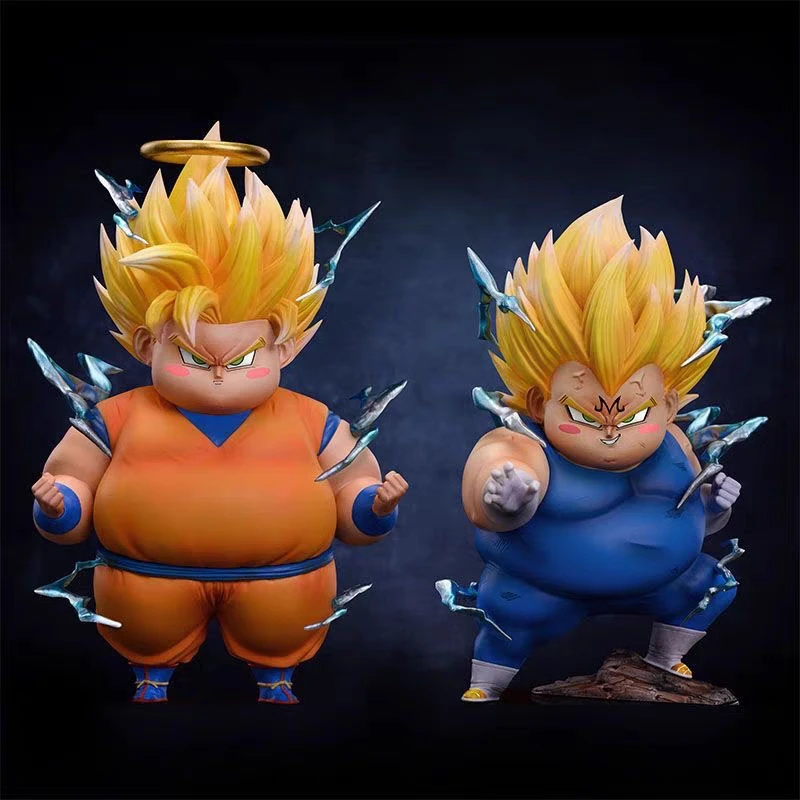 8Cm Hot Anime Dragon Ball Figure Little Chubby Guy Goku Vegeta Iv Super Saiyan Ii Pvc Action Figure Model Collectibles Toy Gifts