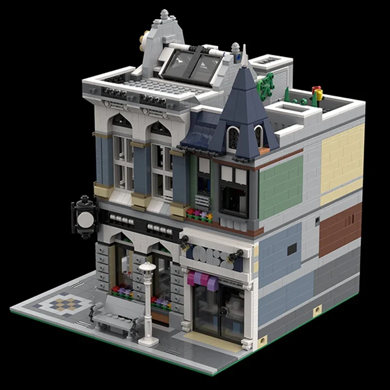 Moc Building Bricks Street View Model Corner Cake Shop Technology Modular Blocks Gifts Toys For Children DIY Sets Assembly