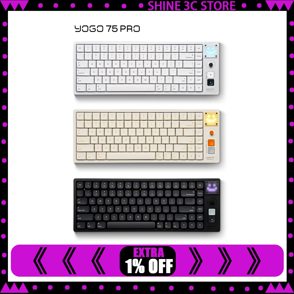 Atk YOGO 75 Series Low-Profile Mechanical Keyboard 3Mode Wireless Office Keyboard For Windows/MacOS/Linux/Android
