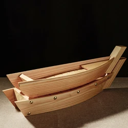 Wooden Sushi Boat Pine Creative Tableware Japanese Sushi Sashimi Platter Cuisine Decoration Sushi Boat For Tea House Plate Table