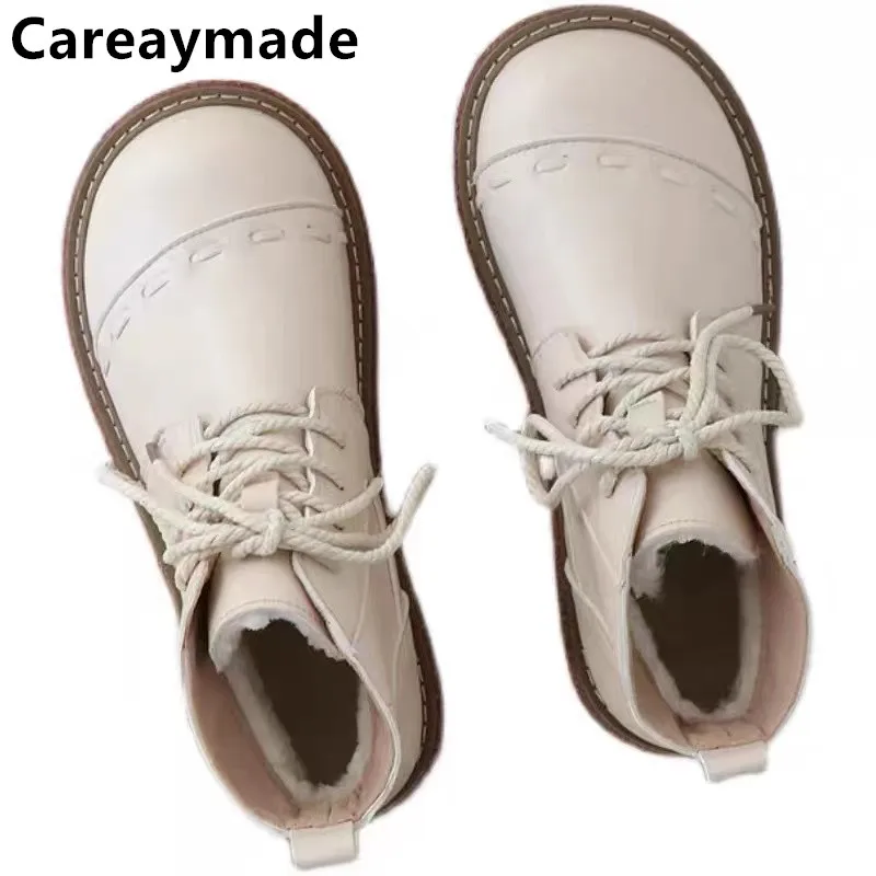 Careaymade-Big head shoes women's Casual boots women's comfortable short boots chimney boots women's shoes European style Boots