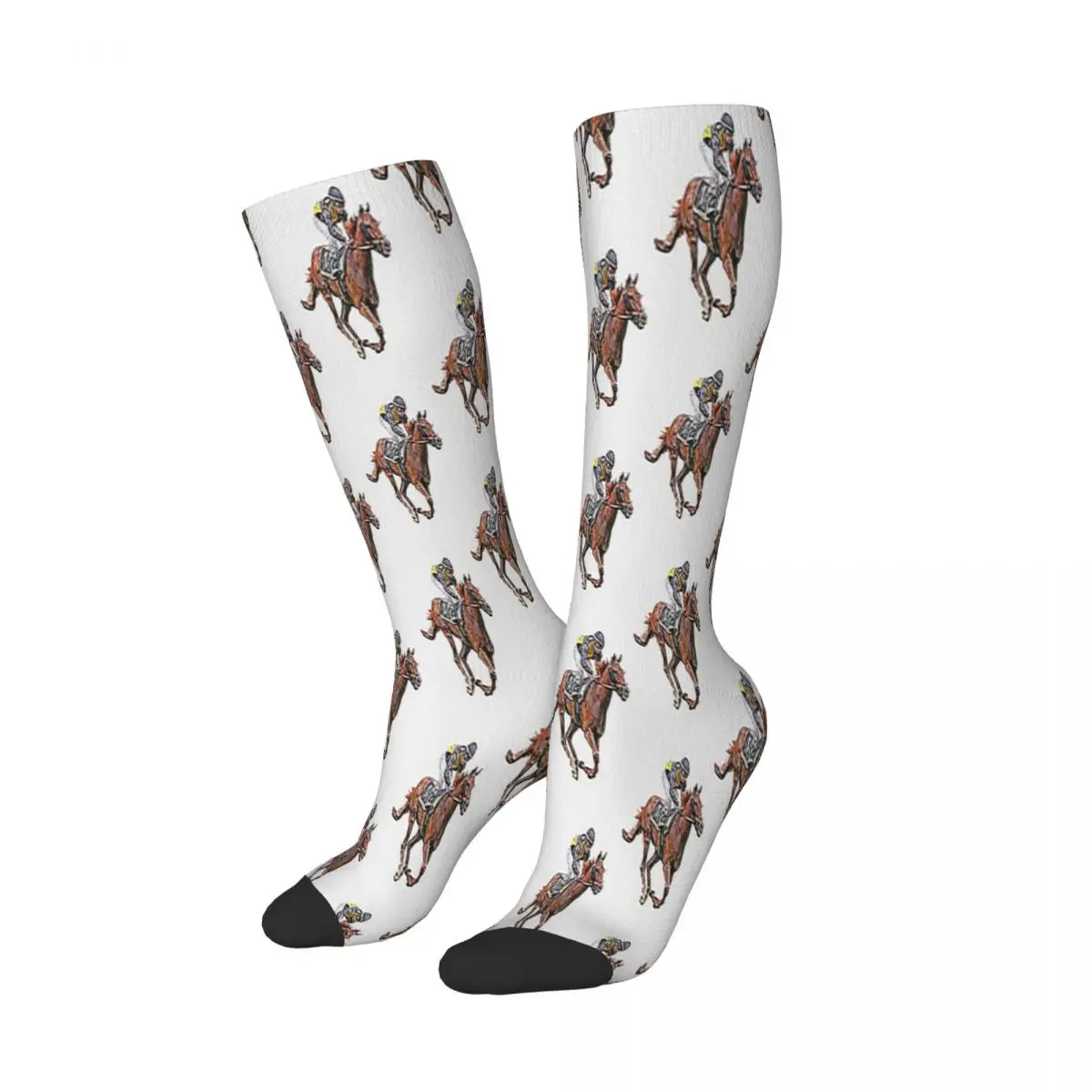 

Horse Racing Socks Harajuku Super Soft Stockings All Season Long Socks Accessories for Man's Woman's Birthday Present