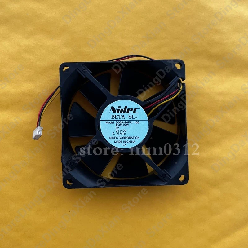 S For NIDEC D08A-24PU 18B 24V 0.10A 8025 8CM 3-wire cooling fan 1pcs