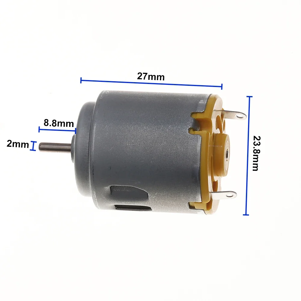 Mini 24mm Round Motor DC 3V 3.7V 5V 7.4V High Speed Mini 260 Motor Carbon Brush Strong Magnetic Motor RC Car Toy Model