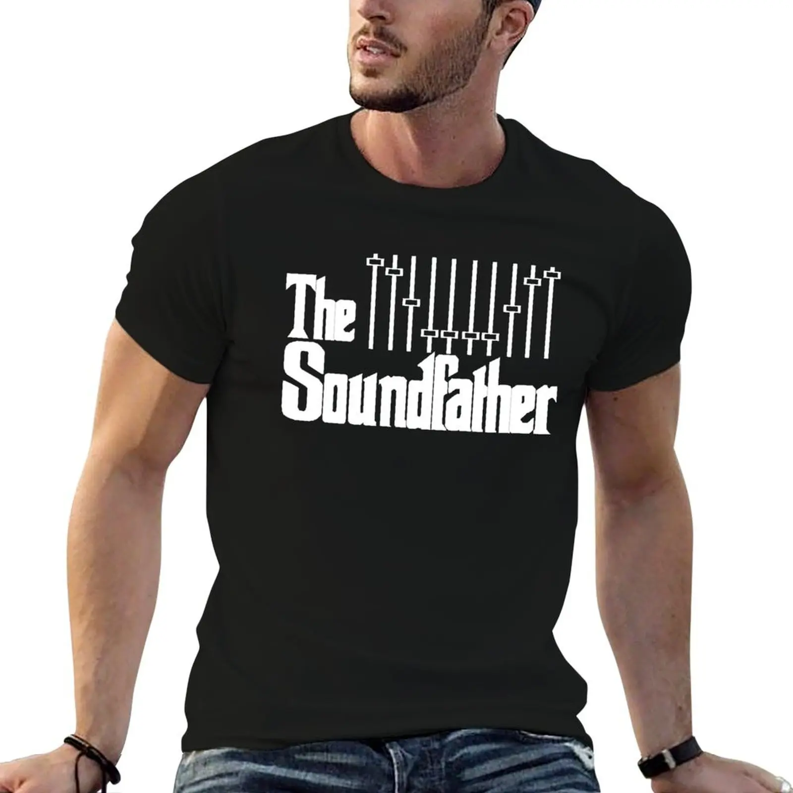 

The Soundfather - Sound Engineer & Sound Guy Gift T-Shirt tees graphics plain black t shirts men