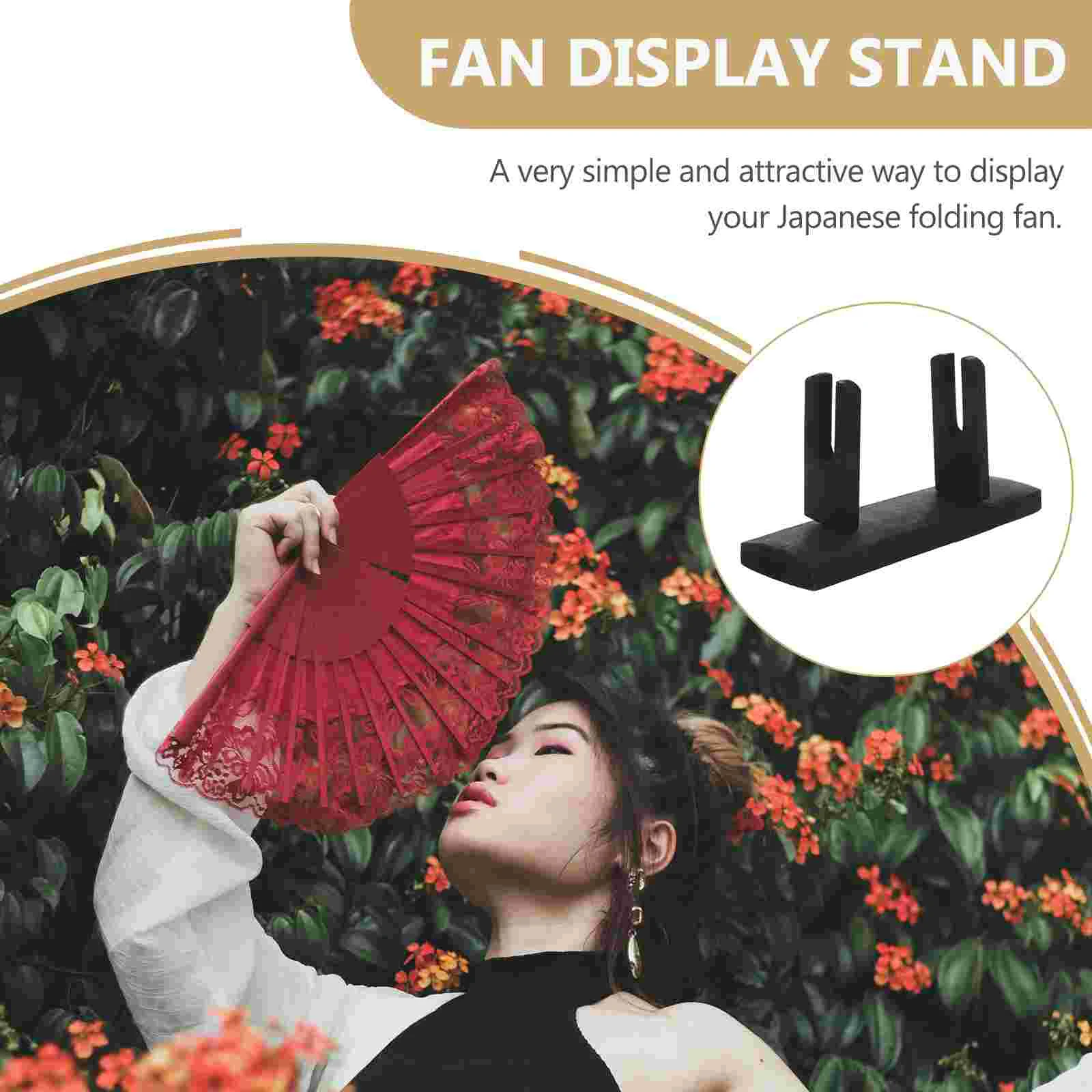 Japanese Style Fan Holder Storage Rack Display Stand Bracket Wood Umbrella Base