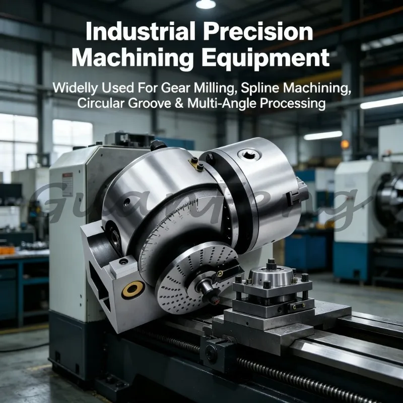 High Precision Semi Universal Indexing Head 125mm 3 Jaw Chuck Universal Milling Processing Tool