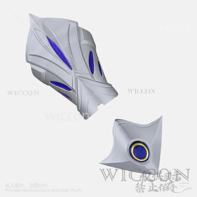 أنيمي لعبة LOL تأثيري Ezreal الأسلحة الأيدي ثلاثية الأبعاد الدعائم الفضة كوس حمض البوليلاكتيك لجميع القديسين هدايا حفلات عيد الميلاد رجل مخصص