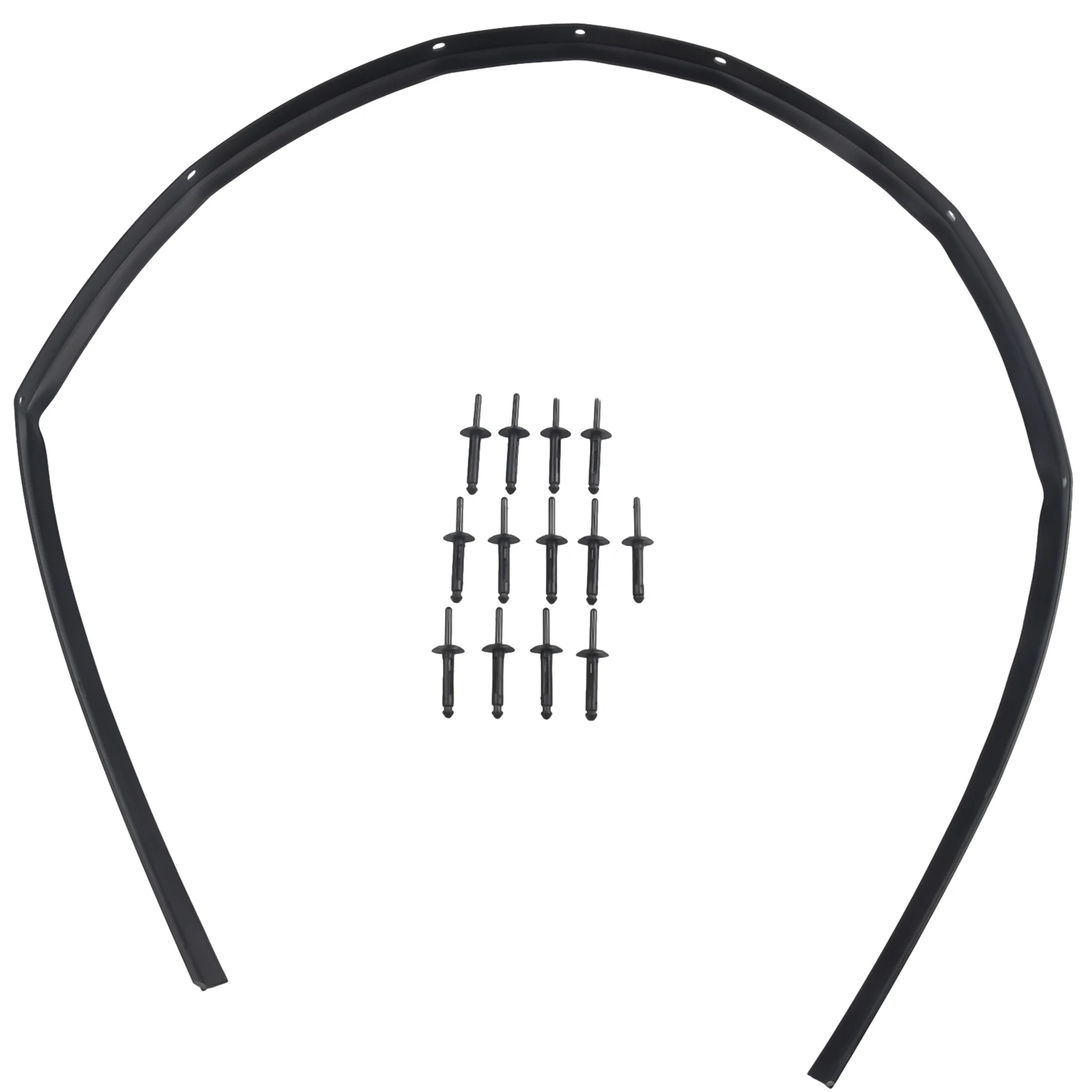 Rubber Hood Seal and Fastener Set for Dodge For Challenger 2008 to 2022 Front Bumper Fascia 68051392AB Replacement