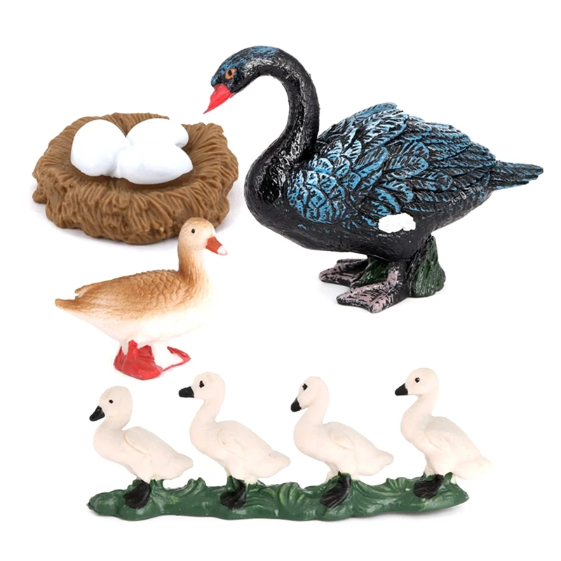 4 PCS Goose Farm Animal Life Cycle Model Simulation Animal Growth Cycle Figure Figurine Set Kid Toys Gift