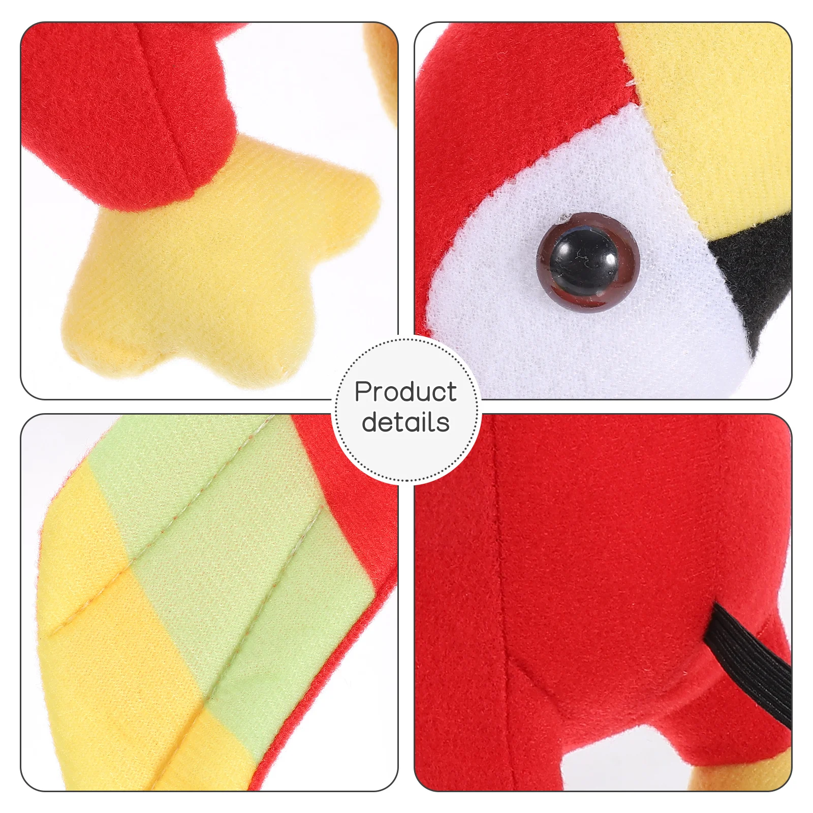 Stuffed Parrot Pirate Eye Patches Toy Clothing Set Models Pp Cotton Funny Cosplay Costume