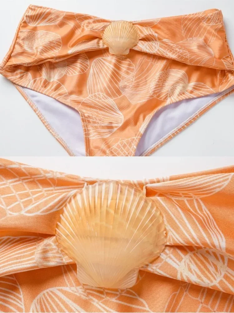 レトロマッチングプリントワンピース水着セクシーなビーチ水着ファッションストラップカバーアップブラウス先行販売新 2025 ビキニセット