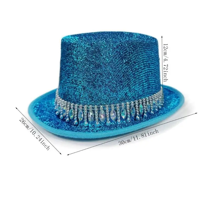 39BD Glittering Ceremony Hat Masquerades Party Hat Roleplay Costume Hat Festival Prop