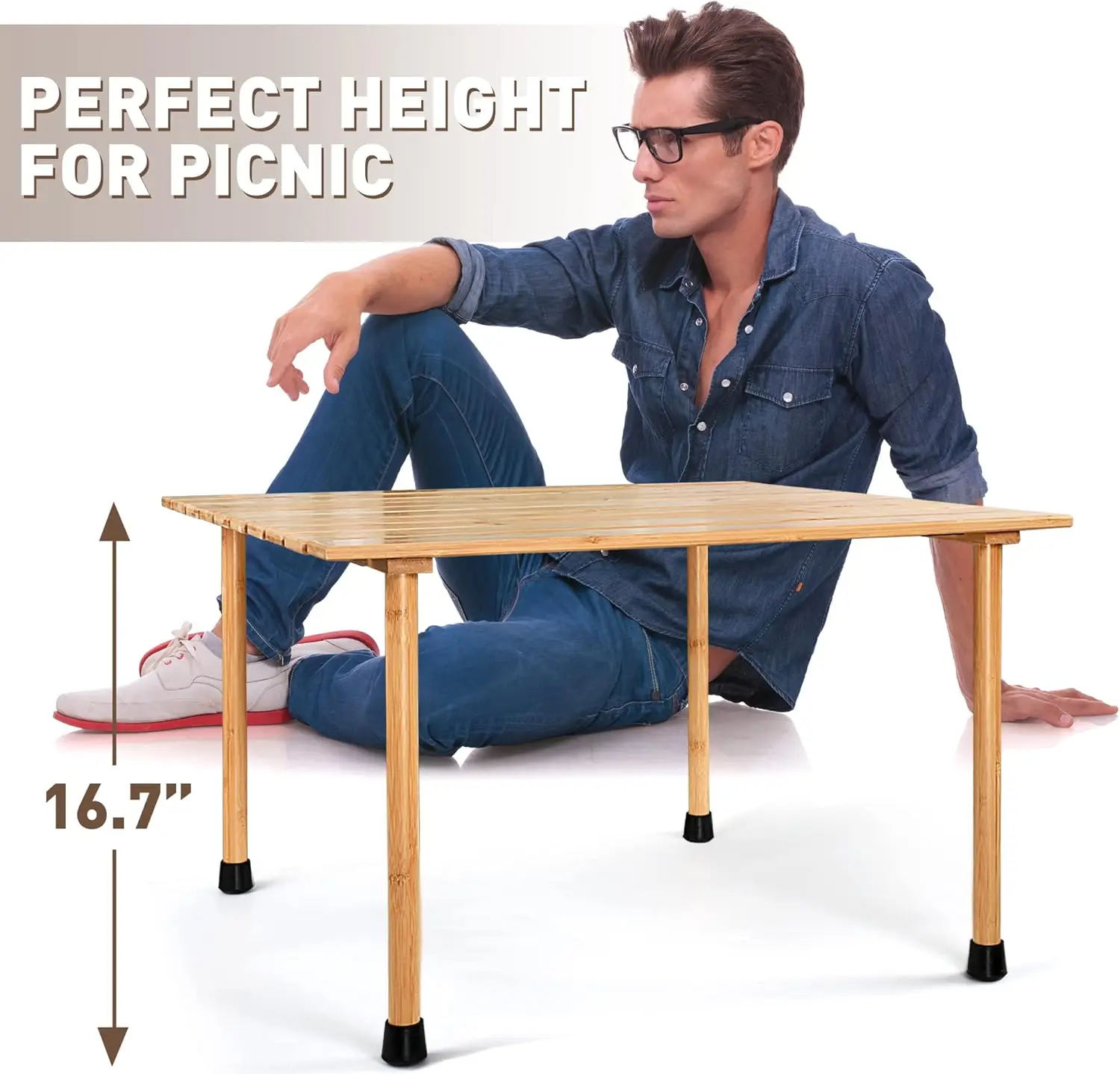 Free Picnic Pad, Outdoor Portable All-Purpose Table for Concerts, Camping, Beach, Tailgating, Patio, Kitchen, Living Room