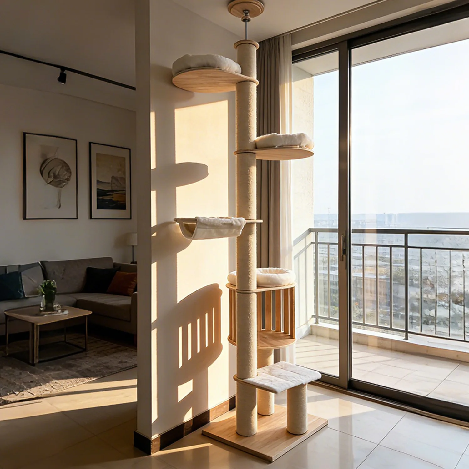 

Когтеточка-столбик Tongtian для кошек, игрушка для кошек, когтеточка из массива дерева, не занимает много места.